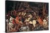 Rout of St. Roman (Battle of St Roman),by Paolo Uccello, c. 1436-1439 . Uffizi Gallery, Florence-Paolo Uccello-Stretched Canvas