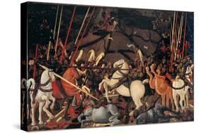 Rout of St. Roman (Battle of St Roman),by Paolo Uccello, c. 1436-1439 . Uffizi Gallery, Florence-Paolo Uccello-Stretched Canvas