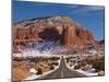 Route 24 in Winter, Capitol Reef National Park, Torrey, Utah, USA-Walter Bibikow-Mounted Premium Photographic Print