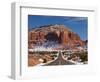 Route 24 in Winter, Capitol Reef National Park, Torrey, Utah, USA-Walter Bibikow-Framed Photographic Print