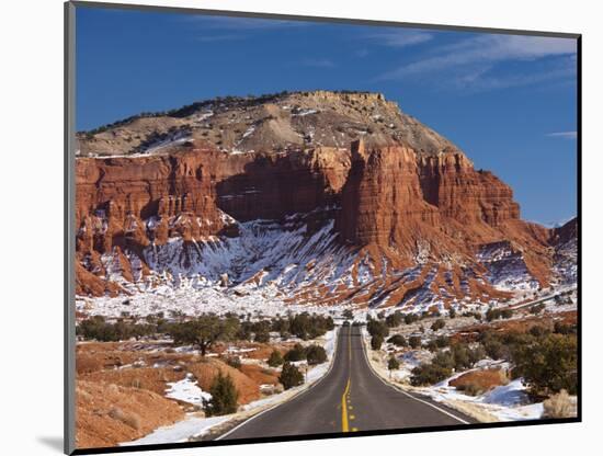 Route 24 in Winter, Capitol Reef National Park, Torrey, Utah, USA-Walter Bibikow-Mounted Photographic Print