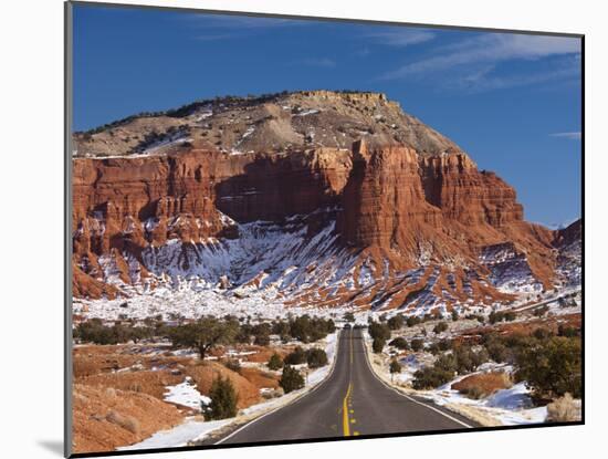 Route 24 in Winter, Capitol Reef National Park, Torrey, Utah, USA-Walter Bibikow-Mounted Photographic Print