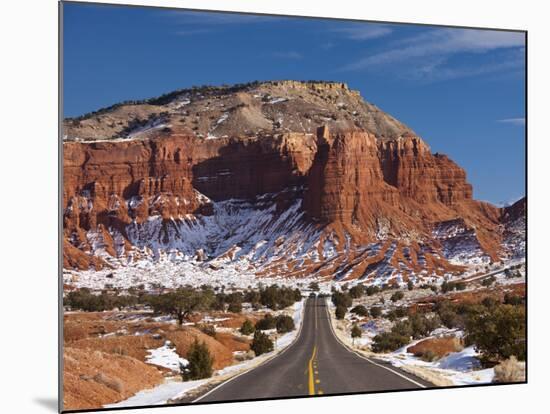 Route 24 in Winter, Capitol Reef National Park, Torrey, Utah, USA-Walter Bibikow-Mounted Photographic Print