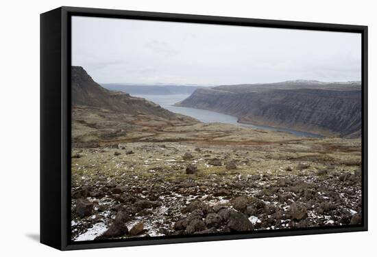 Route 60, View on Geirpjofsfjšrdur, Westfjords, West Iceland-Julia Wellner-Framed Stretched Canvas