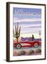 Route 66 - Corvette-Lantern Press-Framed Art Print