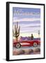 Route 66 - Corvette-Lantern Press-Framed Art Print