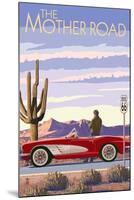 Route 66 - Corvette-Lantern Press-Mounted Art Print