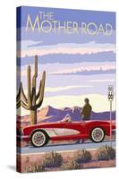 Route 66 - Corvette-Lantern Press-Stretched Canvas