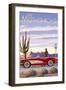 Route 66 - Corvette-Lantern Press-Framed Premium Giclee Print