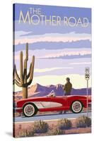 Route 66 - Corvette-Lantern Press-Stretched Canvas