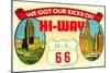 Route 66 Decal-null-Mounted Art Print