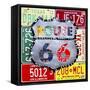 Route 66 Edition 3-Design Turnpike-Framed Stretched Canvas