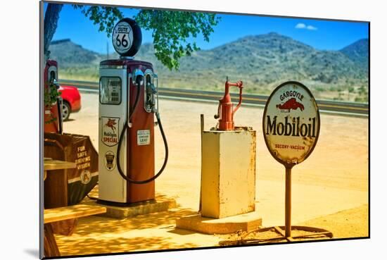 Route 66 - Gas Station - Arizona - United States-Philippe Hugonnard-Mounted Photographic Print