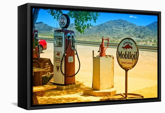 Route 66 - Gas Station - Arizona - United States-Philippe Hugonnard-Framed Stretched Canvas