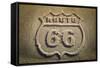 Route 66 Historic Sign, Petrified Forest National Park, Arizona, Usa-Russ Bishop-Framed Stretched Canvas