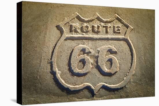 Route 66 Historic Sign, Petrified Forest National Park, Arizona, Usa-Russ Bishop-Stretched Canvas