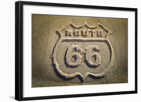 Route 66 Historic Sign, Petrified Forest National Park, Arizona, Usa-Russ Bishop-Framed Photographic Print