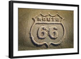 Route 66 Historic Sign, Petrified Forest National Park, Arizona, Usa-Russ Bishop-Framed Photographic Print