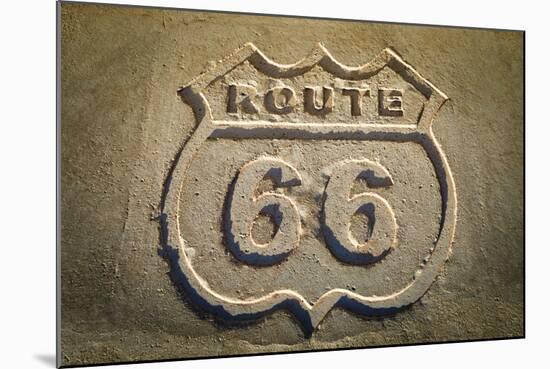 Route 66 Historic Sign, Petrified Forest National Park, Arizona, Usa-Russ Bishop-Mounted Photographic Print