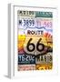 Route 66 License Plates - Highway Road-Lantern Press-Framed Art Print