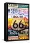 Route 66 License Plates - Highway Road-Lantern Press-Framed Stretched Canvas