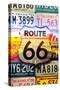 Route 66 License Plates - Highway Road-Lantern Press-Stretched Canvas