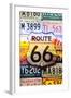 Route 66 License Plates - Highway Road-Lantern Press-Framed Art Print