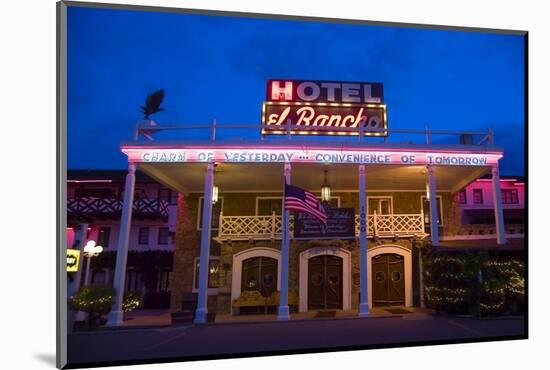 Route 66 Neon El Rancho Hotel Gallup NM-George Oze-Mounted Photographic Print