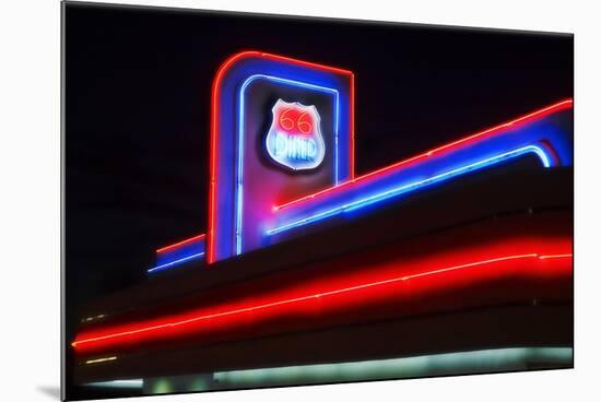 Route 66 Neon Sign, Albuquerque, New Mexico-George Oze-Mounted Photographic Print