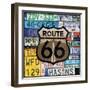 Route 66 Plates-Lauren Gibbons-Framed Art Print