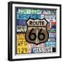 Route 66 Plates-Lauren Gibbons-Framed Art Print