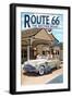 Route 66 - Service Station-Lantern Press-Framed Art Print