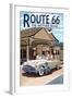 Route 66 - Service Station-Lantern Press-Framed Art Print