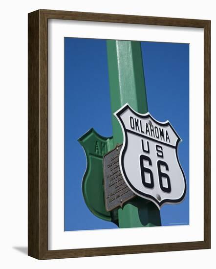 Route 66 Sign, Chandler City, Oklahoma, United States of America, North America-Richard Cummins-Framed Photographic Print