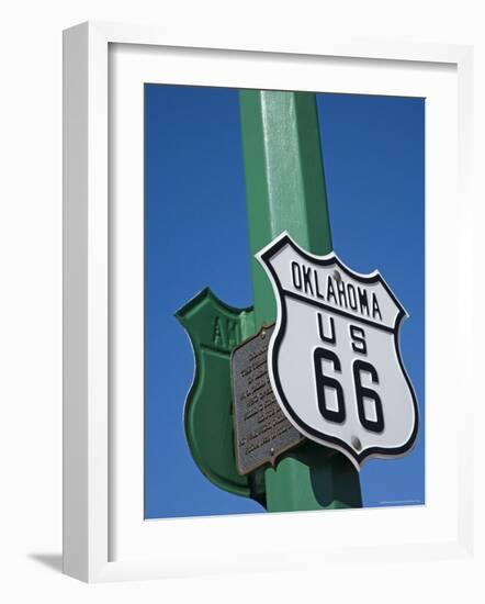 Route 66 Sign, Chandler City, Oklahoma, United States of America, North America-Richard Cummins-Framed Photographic Print