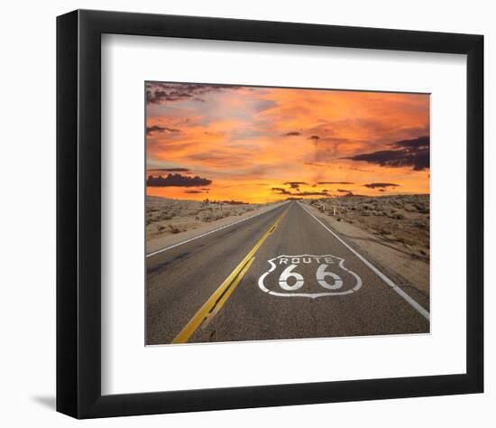 Route 66 Sign Mojave Desert-null-Framed Premium Giclee Print