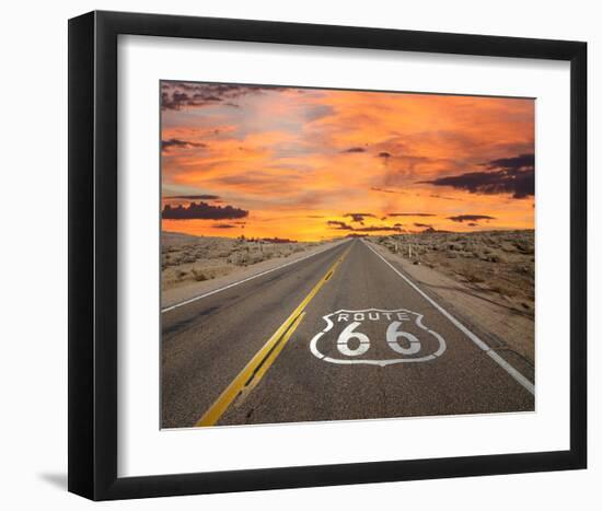 Route 66 Sign Mojave Desert-null-Framed Art Print