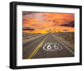 Route 66 Sign Mojave Desert-null-Framed Art Print