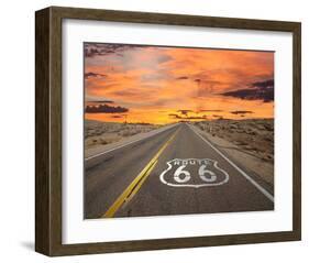 Route 66 Sign Mojave Desert-null-Framed Art Print