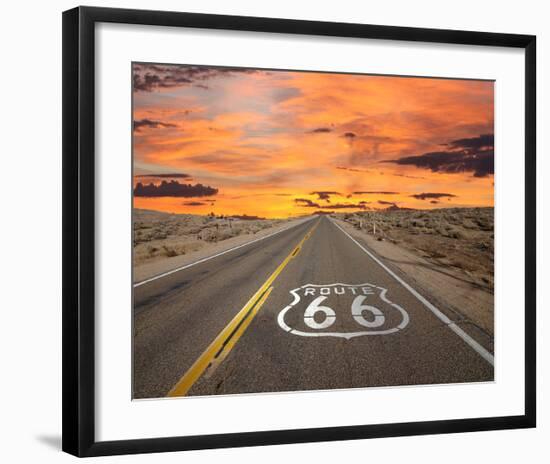 Route 66 Sign Mojave Desert-null-Framed Art Print