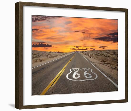 Route 66 Sign Mojave Desert-null-Framed Art Print