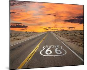 Route 66 Sign Mojave Desert-null-Mounted Art Print
