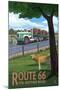 Route 66 - Truck with Tractors-Lantern Press-Mounted Art Print