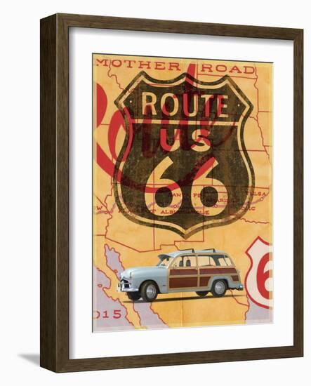 Route 66 Vintage Postcard-Edward M. Fielding-Framed Art Print