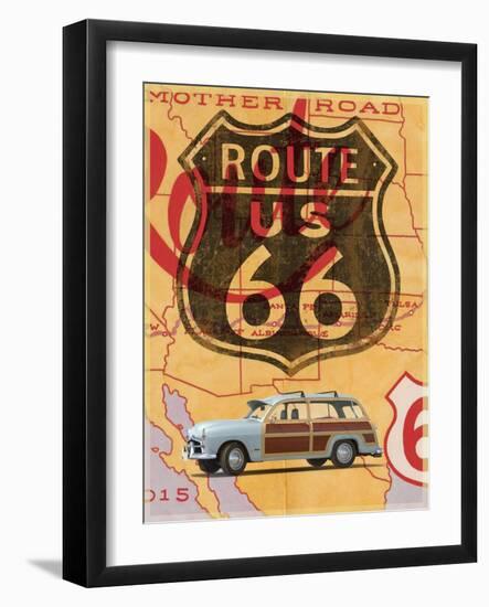 Route 66 Vintage Postcard-Edward M. Fielding-Framed Art Print