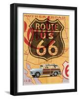 Route 66 Vintage Postcard-Edward M. Fielding-Framed Art Print