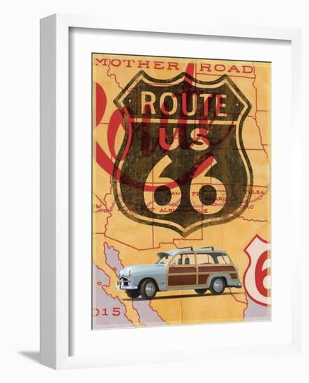 Route 66 Vintage Postcard-Edward M. Fielding-Framed Art Print