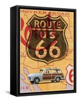 Route 66 Vintage Postcard-Edward M. Fielding-Framed Stretched Canvas