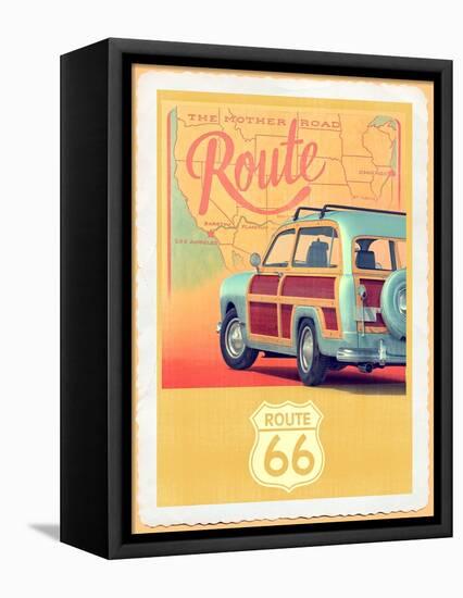 Route 66 Vintage Travel-Edward M. Fielding-Framed Stretched Canvas