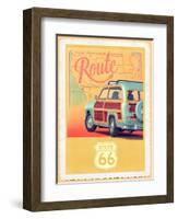 Route 66 Vintage Travel-Edward M. Fielding-Framed Art Print